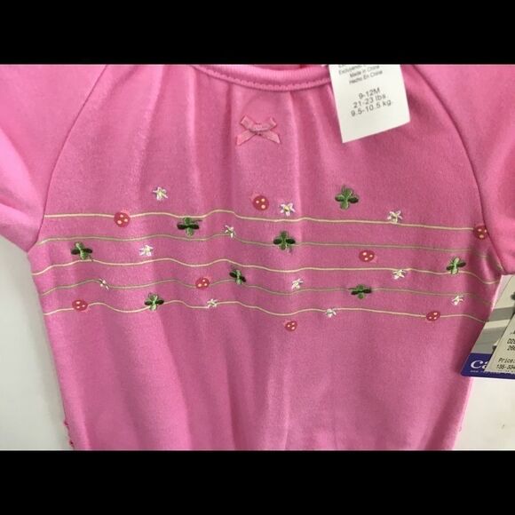 Carter’s Kids Girls Romper 6-9 mos Pink Flowered NWT - Picture 1 of 2